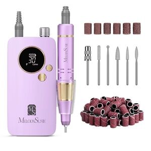 MelodySusie Professional Cordless Rechargeable Nail Drill Purple